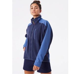 NWT Outdoor Voices Primo Fleece Zip Up Jacket Dark Sky